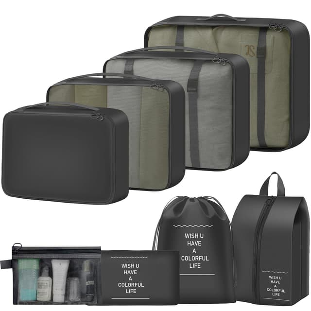 8 Set Packing Cubes for Travel Suitcase Organizer Bags Luggage Packing Cubes Set Travel Essentials Accessories Gifts for Women
