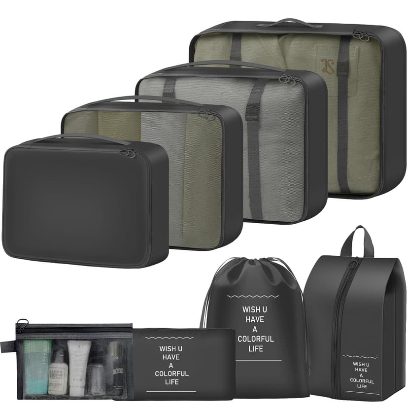 8 Set Packing Cubes for Travel Suitcase Organizer Bags Luggage Packing Cubes Set Travel Essentials Accessories Gifts for Women