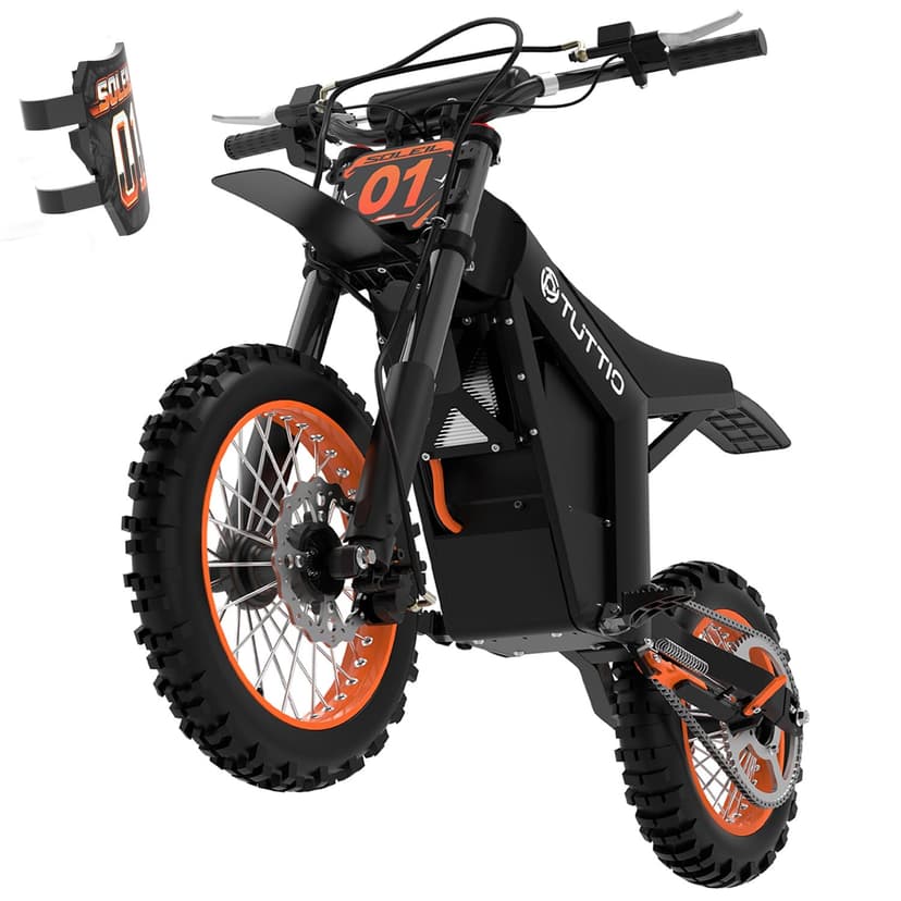 Tuttio Soleil01 Electric-Dirt-Bike for Teens Adults, 14"/12" Fat Tire 2000W 37MPH Electric-Motorcycle with 48V 21AH Battery Ebike 200NM Hydraulic Brakes Mountain Off-Road EBike
