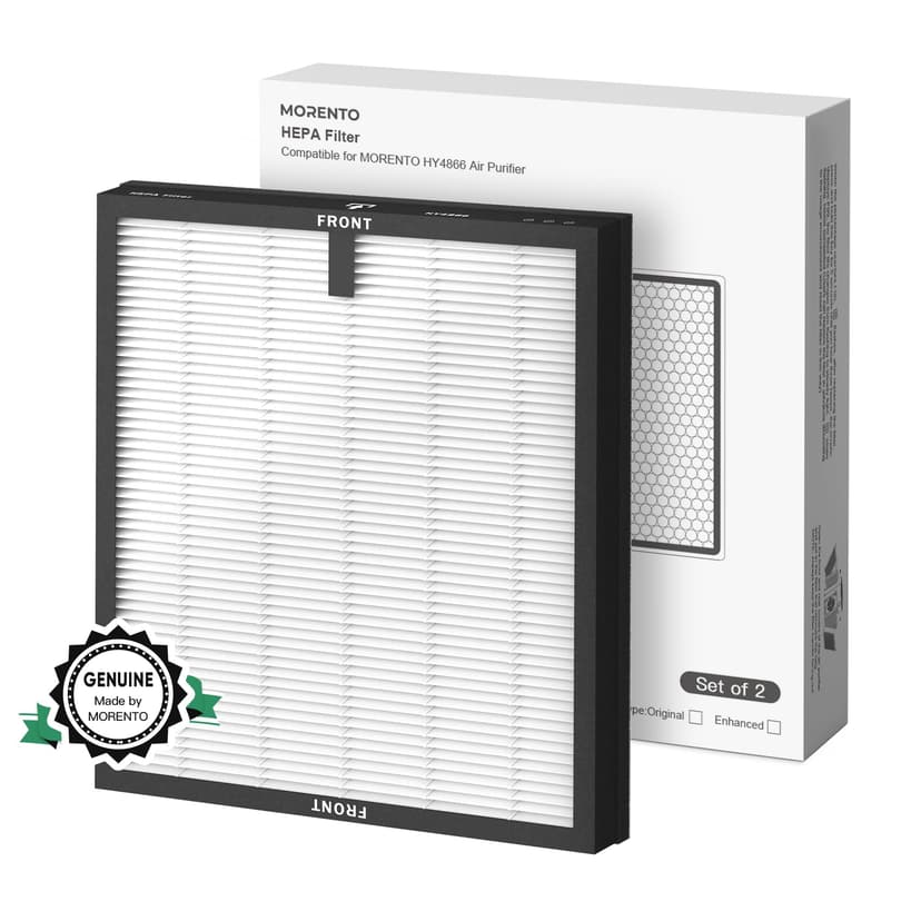MORENTO 2 Pack HY4866 Genuine Air Purifier Replacement Filter for HY4866 Air Purifier, Original Version