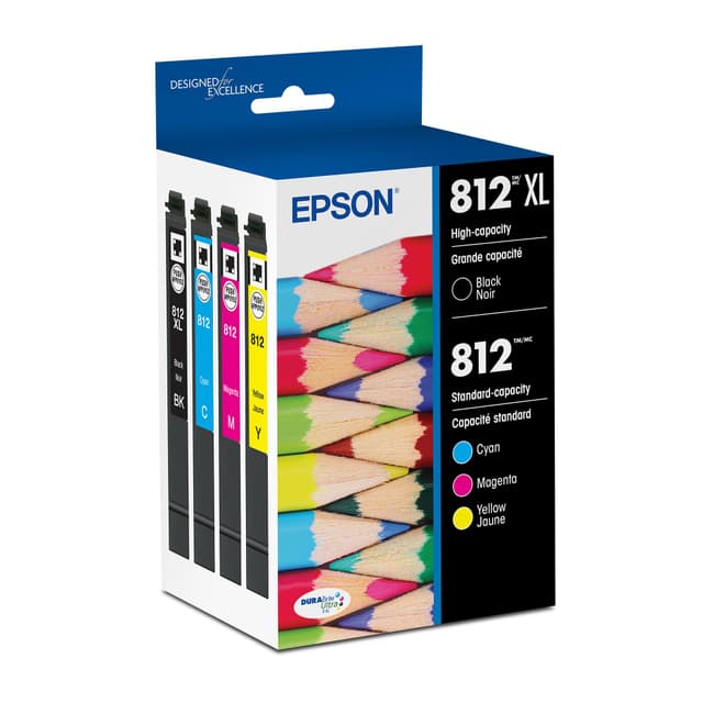 EPSON 812 DURABrite Ultra Ink High Capacity Black & Standard Color Cartridge Combo Pack (T812XL-BCS) Works with WorkForce Pro WF-7310 ,7820, 7840, EC-C7000