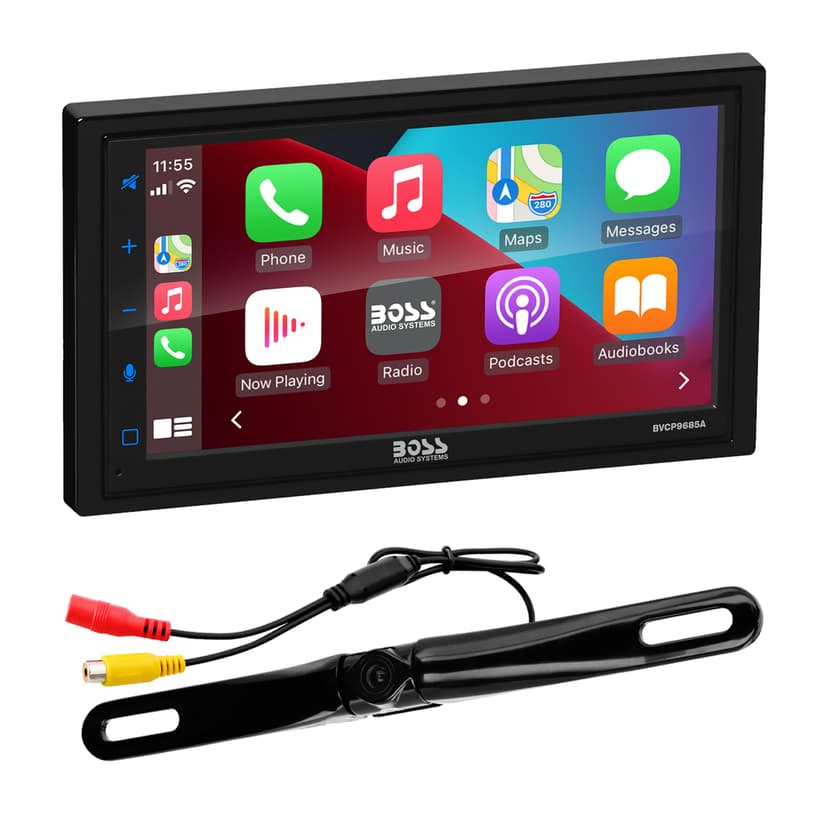 BOSS Audio Systems BCPA9685RC Car Audio Stereo System, Apple CarPlay, Android Auto, 6.75 Inch Double-Din, Touchscreen, Bluetooth Audio and Calling Head Unit, AM/FM Radio Receiver, USB, Backup Camera