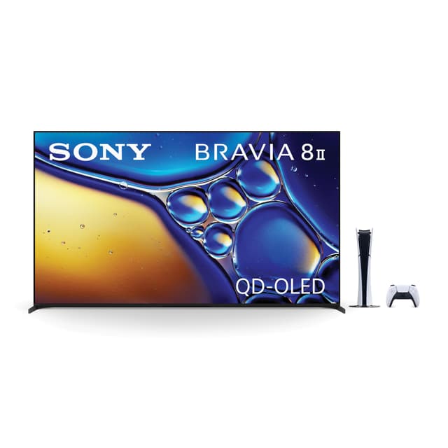 Sony BRAVIA 8 II 65 Inch 4K QD OLED Smart TV (K-65XR80M2, 2025 Model) with PlayStation 5 Digital Edition Slim Console Bundle