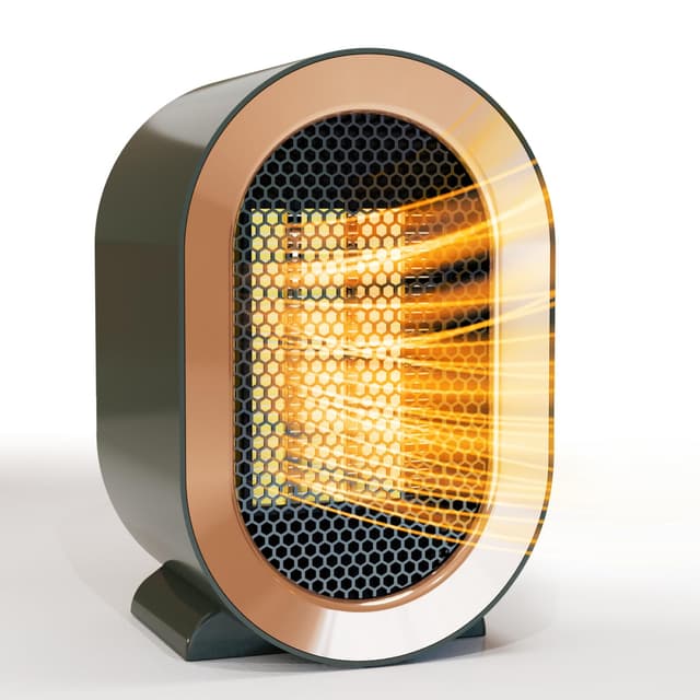 Swocky Indoor Electric Portable Space Heater, 1200W Personal Desk Heater, Fast Quiet Heating Ceramic for Small Room,Bedroom and Office Use (Green)