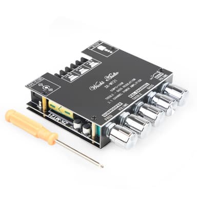 Bluetooth Power Amplifier Board with Subwoofer 2.1 Channel 50W×2+100W, 12V-24V Audio Power Amplifier Module with Treble and Bass Control (ZK-MT21)