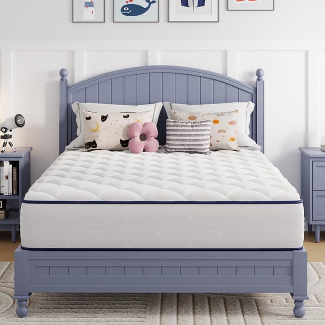Avenco 6 Inch Twin Mattress, Foam and Spring Hybrid Mattresses in a Box, Medium Soft, Breathable Fabric & Adaptive Support, CertiPUR-US Certified, Twin Size Mattress in Guest and Kids Bedroom