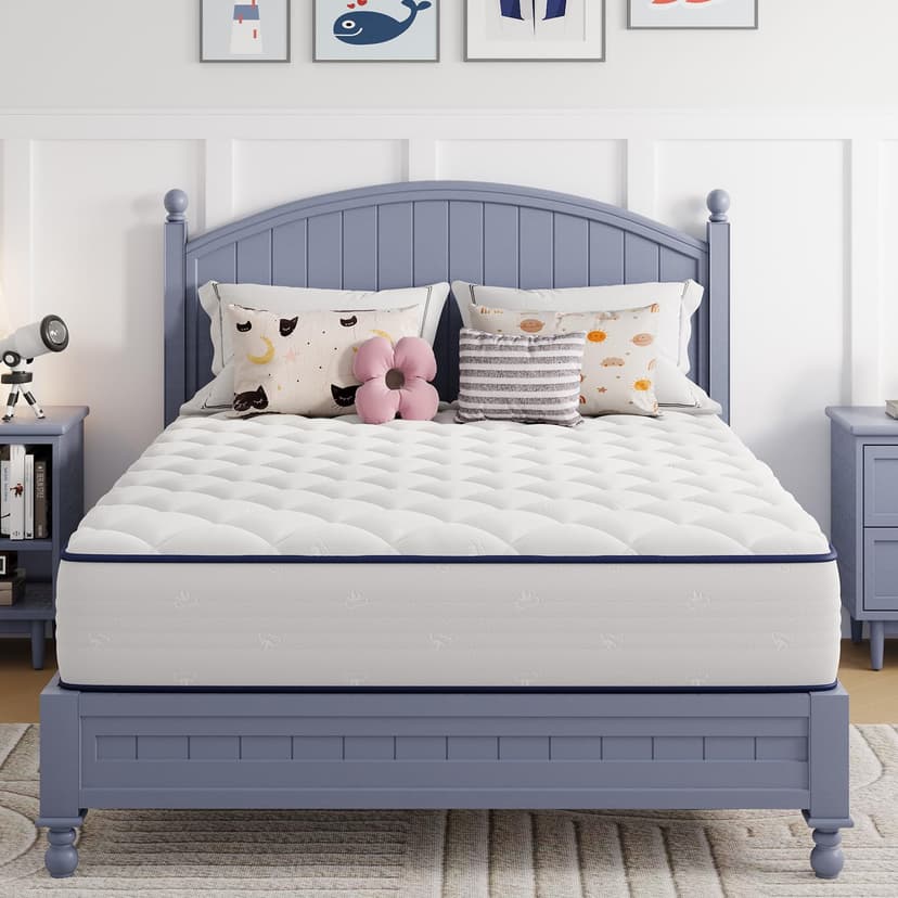 Avenco 6 Inch Twin Mattress, Foam and Spring Hybrid Mattresses in a Box, Medium Soft, Breathable Fabric & Adaptive Support, CertiPUR-US Certified, Twin Size Mattress in Guest and Kids Bedroom