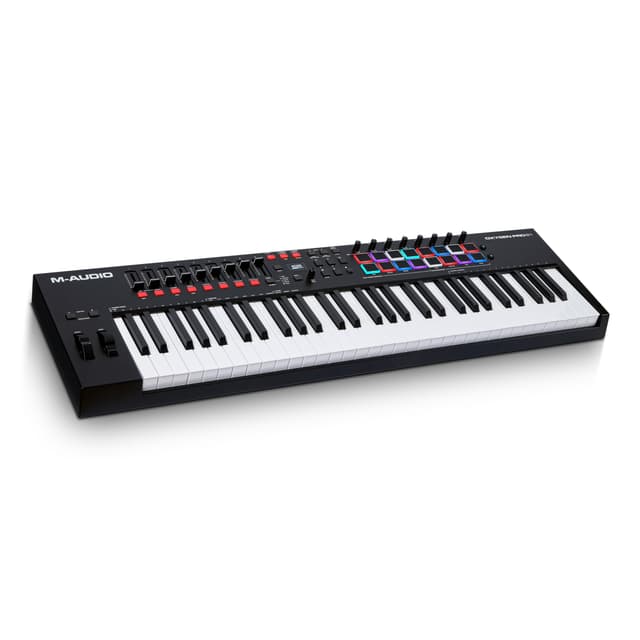 M-AUDIO Oxygen Pro 61 Key USB MIDI Keyboard Controller With Beat Pads, MIDI-assignable Knobs, Buttons and Faders, and Native Instruments Sound Package (NKS Integration)