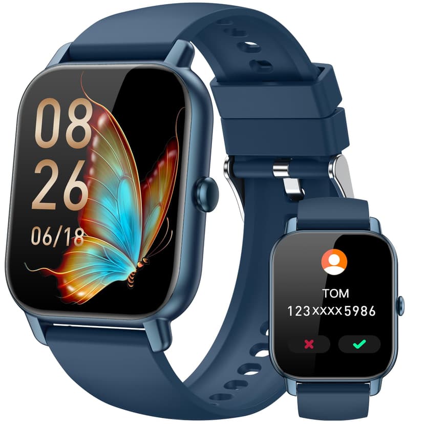 Smart Watches for Women(Answer/Make Call),1.85 inch HD Fitness Tracker Watch with Activity Counter/Sleep Monitor/ 110+ Sports Modes, IP68 Waterproof Smart Watch for Andriod iPhone iOS Compatible,Blue