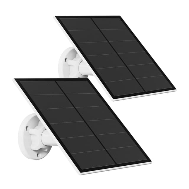 Solar Panel for Security Camera, 5W USB Solar Panel Compatible with Rechargeable Battery Camera, Solar Panel Charger for Camera with IP65 Waterproof, Adjustable Bracket, 9.8ft Cable(2 Pack)