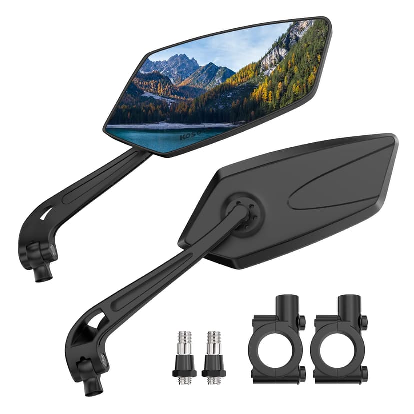 2 Pack Bike Mirrors, eBike Mirrors for Handlebars, 360° Adjustable Safety Bicycle Rear View Mirrors, Scratch Resistant Glass Lens, Bicycle Universal Fit Accessories