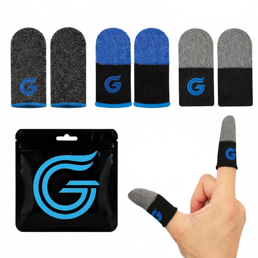 6-Pack Gaming Finger Sleeves–Thumb Sleeves for Mobile Games, 0.15mm Superconducting NanoSilverFiber, Supersensitive, Anti-Sweat Durable,Compatible with All Touchscreen Devices(Tricolor)