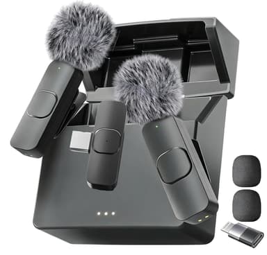 Mini Mic Pro (Latest Model - Wireless Microphone for iPhone, iPad, Android, Lavalier Microphone for Video Recording - iPhone Mic Crystal Clear Recording with USB-C (with Charging Case)