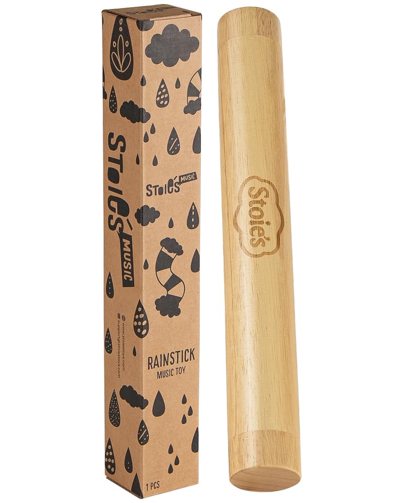 Stoie's 13.8" Wooden Rainstick - Support Auditory Memory, Coordination and Fine Motor Skills - Soft, Calming Sound for Relaxation - Lightweight and Portable - Durable, Kid-Safe Materials