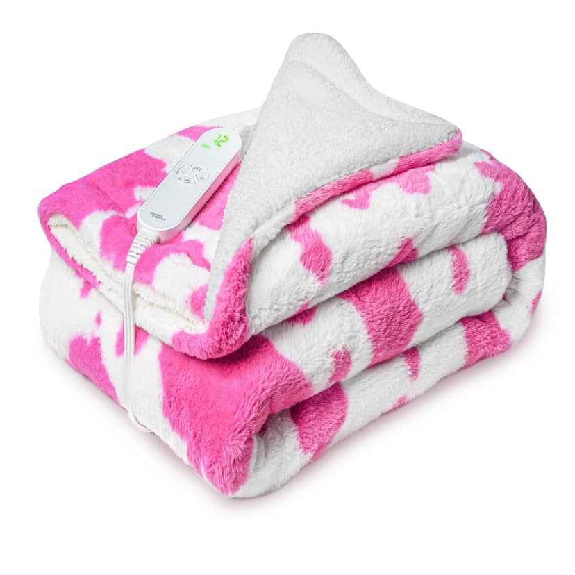GOQO TOMO Weighted Electric Heated Blanket 36" x 48" Warming Blanket with 12 Heating Levels, Glass Beads - M3648(Pink)