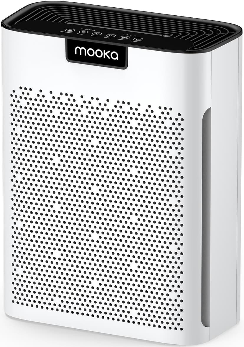 Air Purifiers for Home Large Room 2200 Ft² with Washable Filters, MOOKA H13 HEPA Air Purifier for Home Pets Bedroom with Fragrance, Air Cleaner for Smoke Dust Pollen Pets Hair Odor, KJ190 White