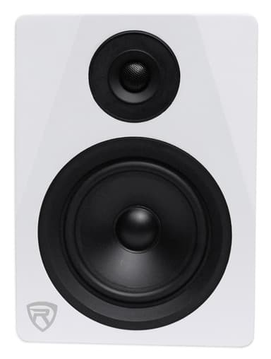 Rockville DPM5W 150W Peak/75W RMS 5.25" 2-Way Active Studio Monitor Speaker, White, High-Fidelity Sound, Versatile Inputs, Adjustable EQ, for Home Studio Music Production