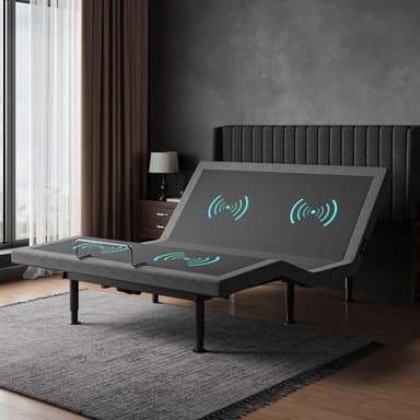 kaipuyiree Adjustable Bed Frame Twin XL with Massage -Wireless Remote Electric Power Bed Foundation Under-Bed Lighting | Zero Gravity | USB PortsX2 | Height Adjustable Legs