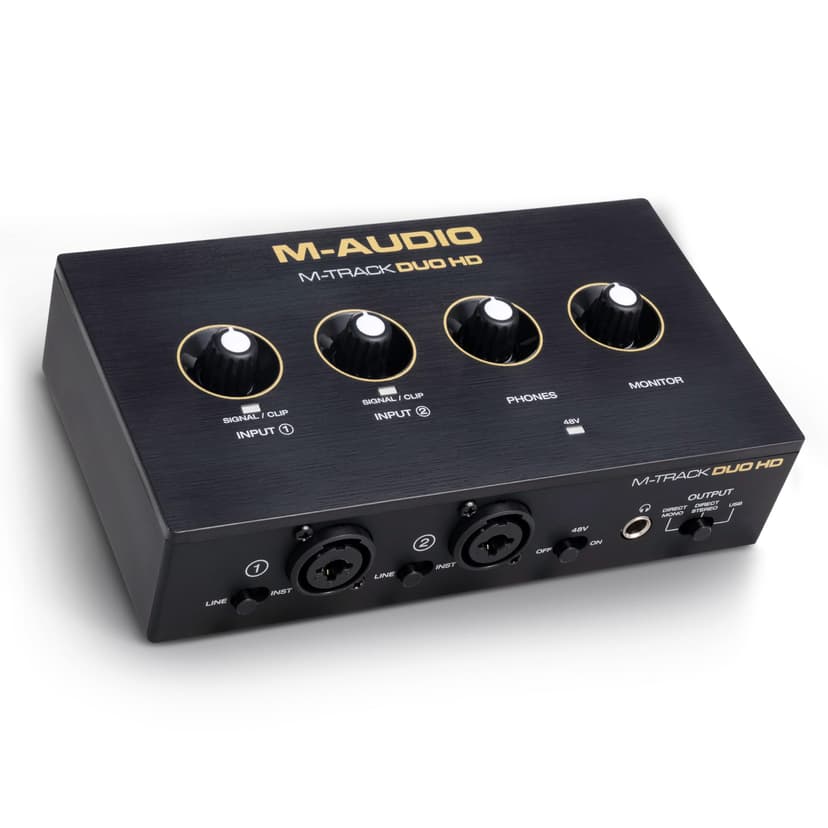 M-AUDIO M-Track Duo HD Audio Interface 24bit 192kHz for Recording, Streaming, Podcasting with USB-C, 2 XLR TRS Inputs, 2 TRS Outputs, Software Suite