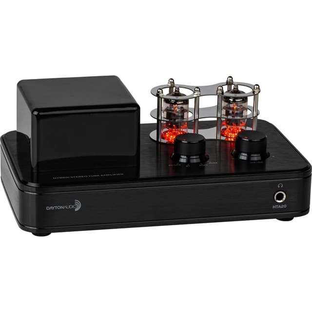 Dayton Audio HTA20 Integrated Stereo Hybrid Hi-Fi Vacuum Tube Class A/B Amplifier 20 Watts RMS with Subwoofer Output, Headphone Output, Bluetooth 5.0 and USB DAC (HTA20)