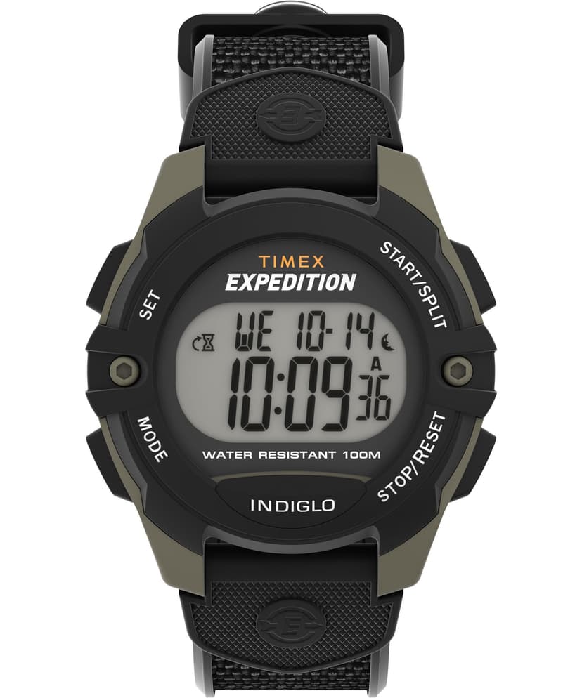 Timex Men's Expedition 41mm Watch - Black Strap Digital Dial Green Case
