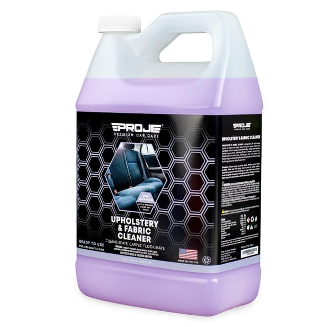 PROJE' Premium Car Care Upholstery & Fabric Cleaner - Fabric Cleaner Spray For Auto Detailing - Eliminates Odors At The Source - Stain Remover Spray For Carpet, Upholstery, Fabric, & More - 128 fl oz