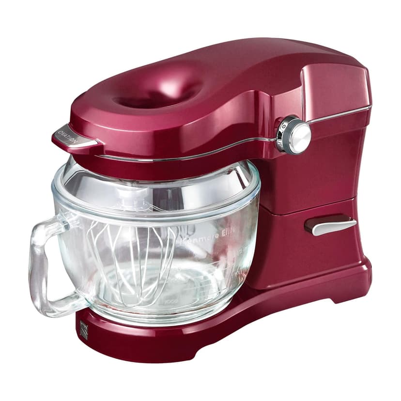 Kenmore 500W Oviation Stand Mixer - 10 Speed Mixing, Tilt-Head, 5QT Handheld Glass Bowl With Pouring Top Splash Guard, Flat Beater, Whisk, Dough Hook Attachments Countertop Kitchen Appliance, Red