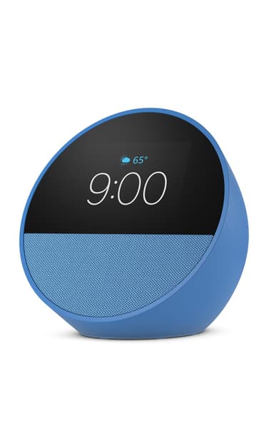 Amazon Echo Spot (newest model), Great for nightstands, offices and kitchens, Smart alarm clock, Designed for Alexa+, Ocean Blue