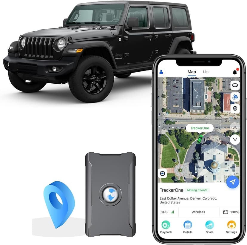4G GPS Tracker for Vehicles Car Kids, Car Tracker Device Hidden Tracking Devices for Cars Hidden 10S Update Strong Magnetic Long Battery Life (Tracker 1 Year Subscription Incl.)