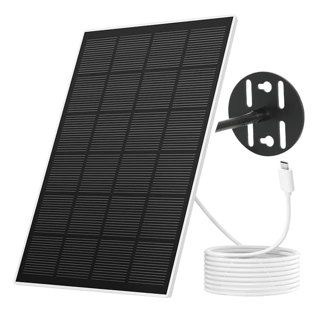 NETVUE Solar Panel for Bird Feeder Camera only, Type-C Charger, IP65 Waterproof for Outdoors, 3W Continuously Power Supply, 360° Swivel Bracket