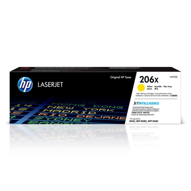 HP 206X Yellow High-Yield Toner Cartridge | Works with Color LaserJet Pro M255, MFP M282, M283 Series | W2112X