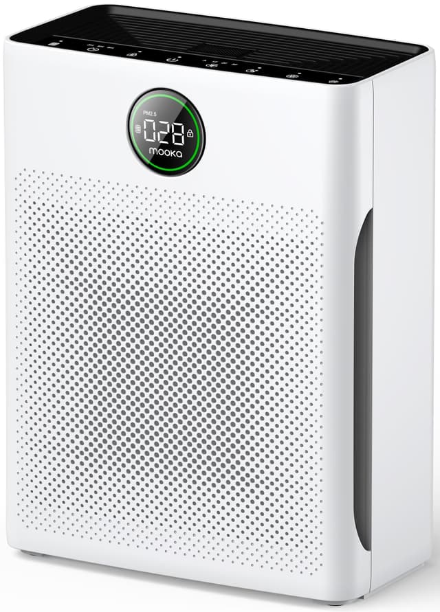 Air Purifiers for Home Large Room up to 2200sq.ft, MOOKA Air purifier for Home Pets with Washable Filter, PM 2.5 Display Air Quality Sensor Air Cleaner for Bedroom, Dorm room, Pets, Office PR1 (White)