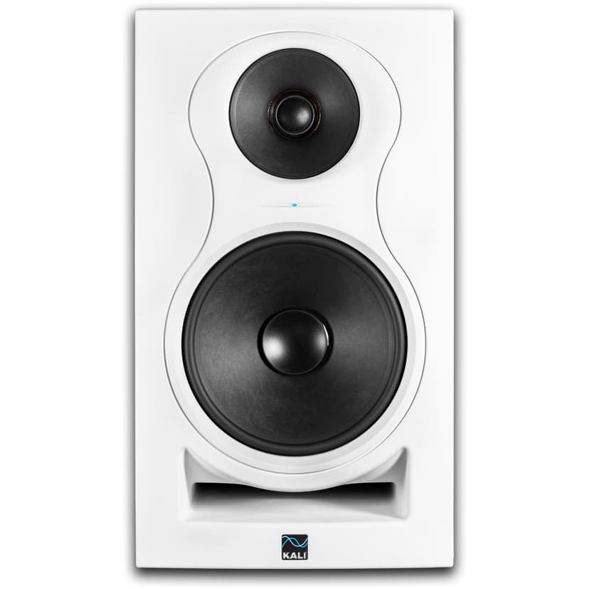 Kali Audio IN-8W V2 8" Powered 3-Way Studio Monitor - 140W Speaker System - Boundary Compensation EQ Settings - for Mixing, Recording, Audio Production - XLR, TRS, RCA Inputs - Single, White