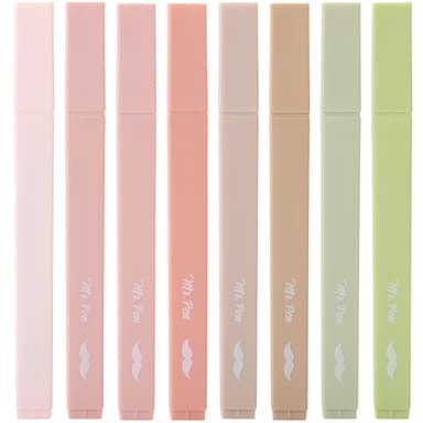 Mr. Pen- Aesthetic Highlighters, 8 pcs, Chisel Tip, Boho Colors, No Bleed Bible Highlighter Pastel, Assorted Colors, Cute