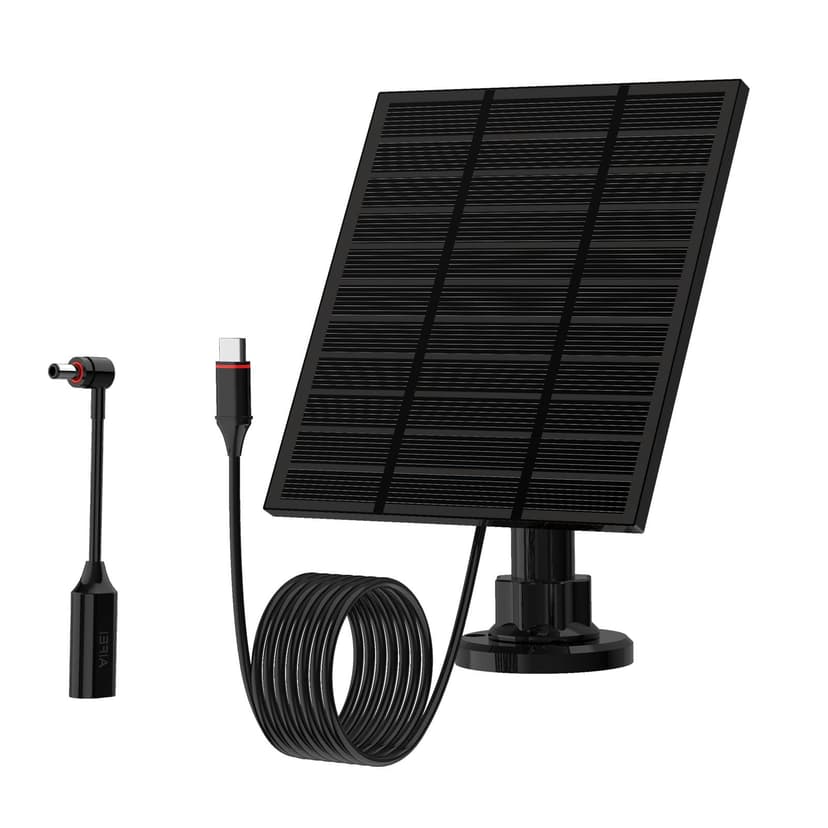Solar Panels for Ring Camera Outdoor (New Generation) 5W 5V Solar Panel Charger with USB-C&Plug for Spotlight Cam Plus&Stick Up Cam Pro.Waterproof IP65 360°Adjustable 2M Cable (Black, 1)