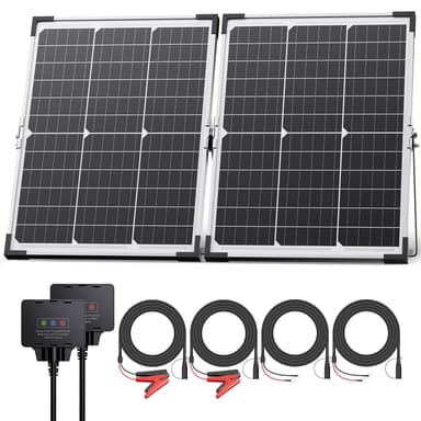 Callsun 40W 12V Solar Trickle Charger, 2PCS 20W 12V/24V Solar Battery Charger for Car Battery with Smart Controller, Waterproof Battery Maintainer for RV Battery Boat Dump Trailer