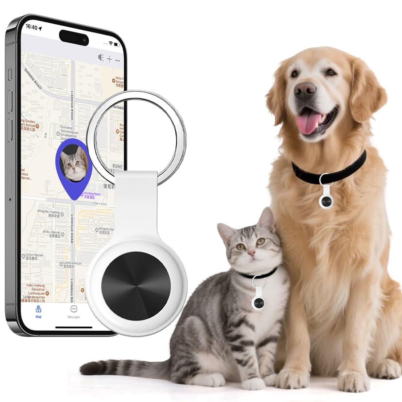 Smart GPS Tracker for Dogs|mini Easy to use Cat GPS Tracker|Real-time Positioning Smart Alarm pet Tracker|Waterproof and Drop-Proof|Extra Long Battery Life of one Year|No Subscription (Android & iOS)