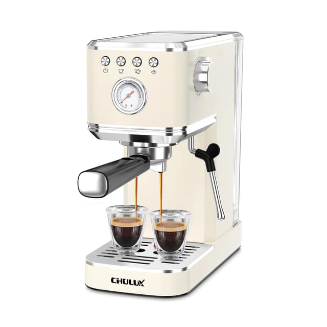 CHULUX Slim Espresso Machine with Milk Frother, 20 Bar Professional Italian Pump Espresso Coffee Machine for Home Cappuccino & Latte Maker, Stainless Steel, Creamy