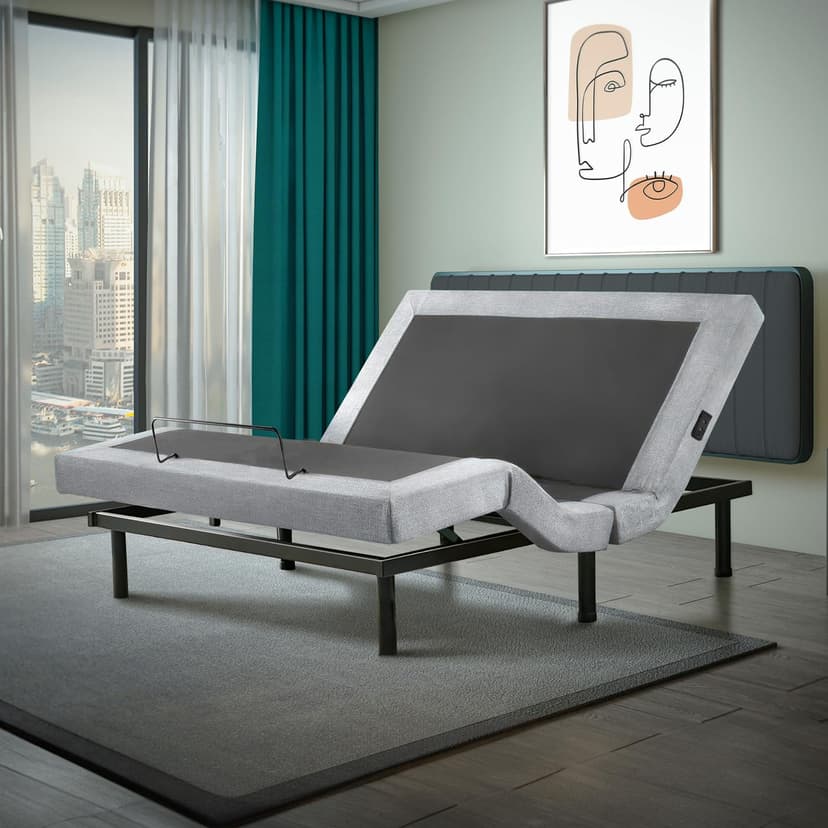 Irvine Home Collection Queen Adjustable Bed Base | Dual Massage | USB Ports | Zero Gravity | Anti-Snore | Memory Positions | Under Bed Lighting | Wireless Remote | Zero Clearance