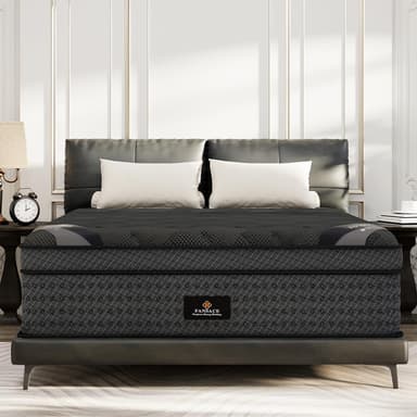 King Size Mattress, 14 Inch Deluxe Hybrid King Mattress In A Box, Cooling-Gel Memory Foam & Pocket Springs, Therapeutic Medium Firm, Extra Edge Support, 365-Night Trial, Black(2026 Upgraded Support)