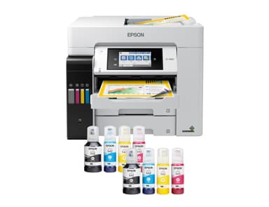 Epson EcoTank Pro ET-5880 Wireless Color All-in-One Supertank Printer with Scanner, Copier, Fax, Ethernet and PCL/Postscript, White