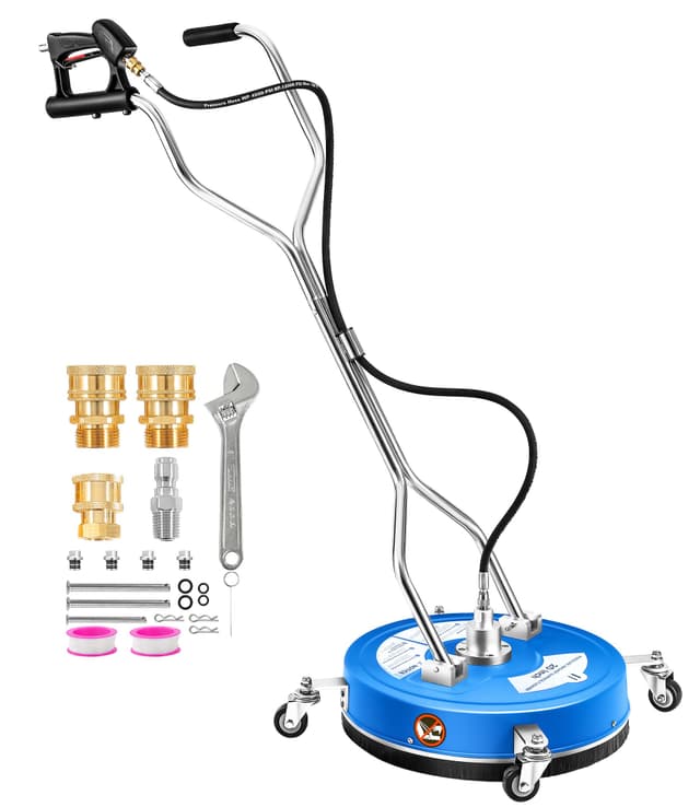 M MINGLE 20” Pressure Washer Surface Cleaner, 4500 PSI Surface Cleaner Power Washing, Pressure Washer Accessories for Driveways, Concretes, Patios, Sidewalks