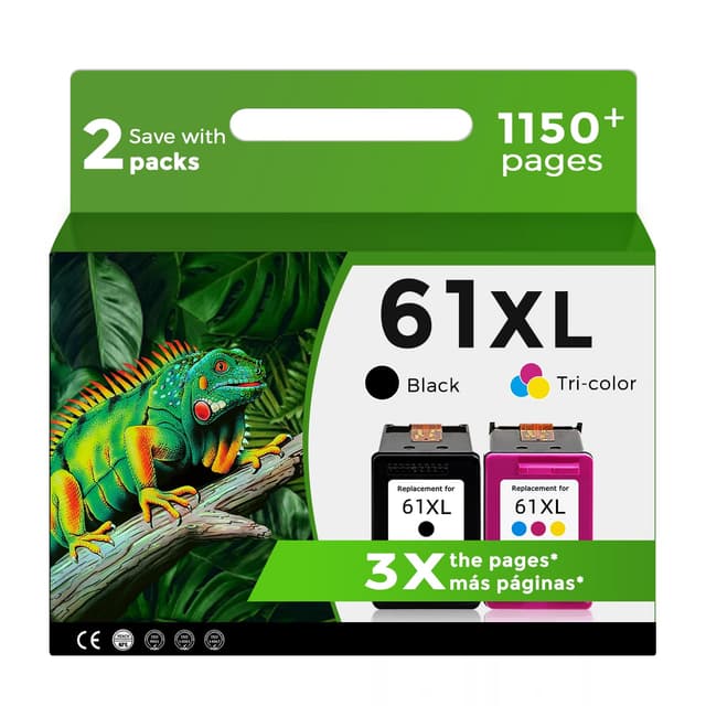 61XL Ink Cartridge for HP Ink 61 XL Black Color Replacement for HP61 HP61XL for 5530 4500 2620 4630 2540 4502 3050 1510 4632 4501 2542 2514 3510 4635 3050a 5535 4610 1000 1010 1512 3512 2541 Printer