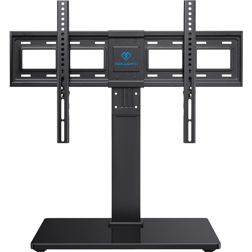 PERLESMITH Universal Swivel TV Stand Legs for 37-65 75 inch LCD LED TVs, Height Adjustable Table Top Mount with Tempered Glass Base, VESA 600x400mm, Television TV Stands Holds up to 99lbs, PSTVS13