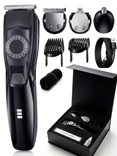Voukad 40 Precisions Electric Beard Trimmer for Men, Mens Grooming Trimmer for Beard, Mustache, Face and Ear Hair, Multi-Series Clipper, Waterproof, USB C Charging, Soft Pouch, Wide Blade, Gift Box