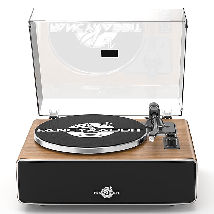 Record Player with Speakers, Turntables for Vinyl Records with AT-3600L Cartridge, Belt Drive 2-Speed (33/45 RPM), All in One Vinyl Player for Music Lovers (Walnut)