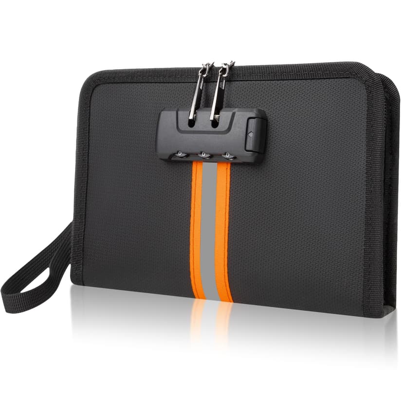 XIAODUN Fireproof Money Bag,Money Bag with Lock and Zipper,Safe Fireproof Waterproof,Suitable for Cash, Mobile Phones, Keys, Credit Cards