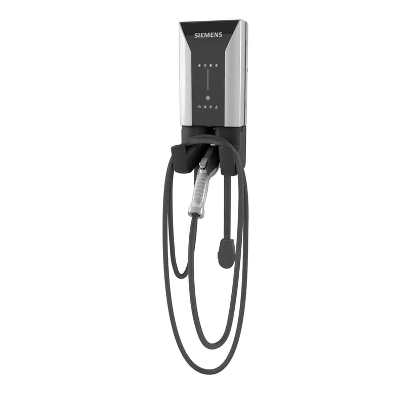 Siemens 8EM13124CF180FA3 VersiCharge AC Series 40A 208/240V Smart Connected EV Charger Indoor/Outdoor with 20 ft. Cable NEMA 6-50 Plug, Silver/Black