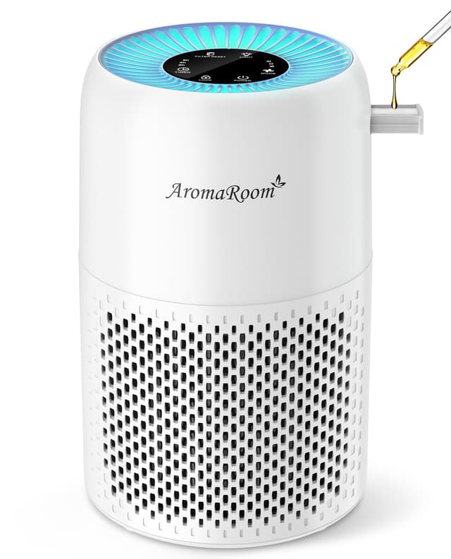 AromaRoom Air Purifiers for Bedroom with True HEPA13 Filters 3-in-1, Pet Air Purifier with Aroma Pad for Wildfires Smoke Pollen Dander, 22dB Quiet Air Cleaners for Baby Room Office Dorm