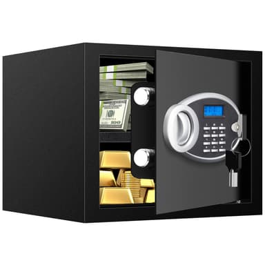 1.2 Cuft Safe Box Fireproof Waterproof for Home, Fire proof Safes with Digital Keypad, Spare Keys and Removable Shelf, Security Fire Safe for Money Firearms Medicine Valuables